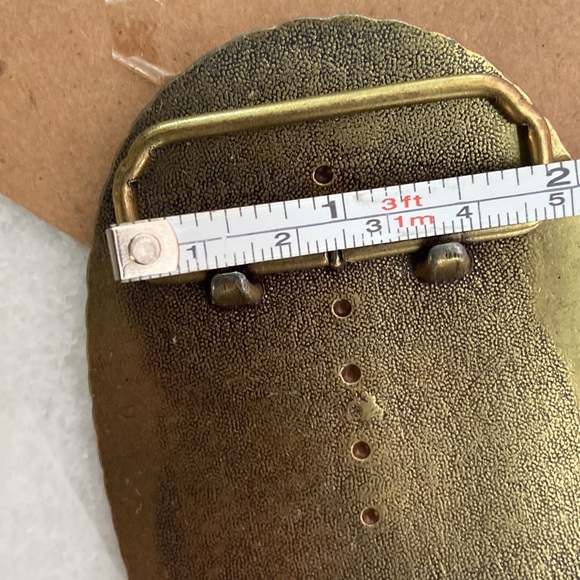 Tooled Leather belt buckle with beautiful color finish- Mid Am - Picture 3 of 6